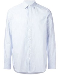 Chemise de ville à rayures verticales bleu clair Ann Demeulemeester