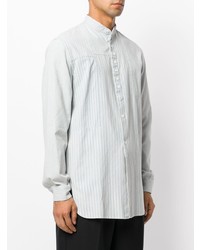 Chemise de ville à rayures verticales bleu clair Maison Margiela