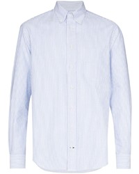 Chemise de ville à rayures verticales bleu clair Gitman Vintage