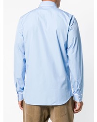 Chemise de ville à rayures verticales bleu clair N°21