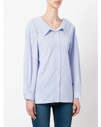 Chemise de ville à rayures verticales bleu clair Jovonna