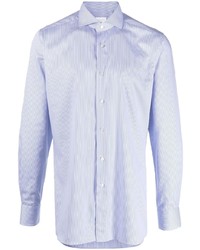 Chemise de ville à rayures verticales bleu clair Xacus