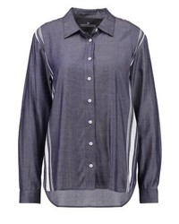 Chemise de ville à rayures verticales bleu marine Designers Remix