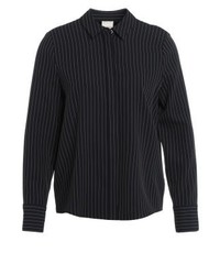 Chemise de ville à rayures verticales bleu marine Selected Femme