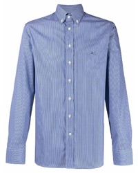 Chemise de ville à rayures verticales bleue Etro
