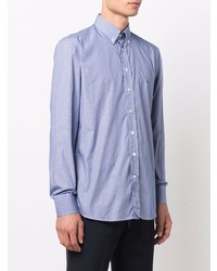 Chemise de ville à rayures verticales bleue Etro