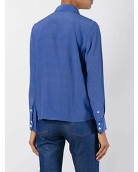 Chemise de ville à rayures verticales bleue A.P.C.