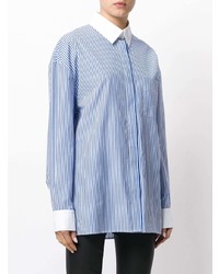 Chemise de ville à rayures verticales bleue Alexandre Vauthier