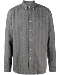 Chemise de ville à rayures verticales grise Barbour