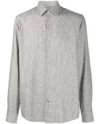Chemise de ville à rayures verticales grise BOSS