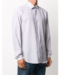 Chemise de ville à rayures verticales grise Z Zegna