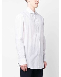 Chemise de ville à rayures verticales grise Brunello Cucinelli