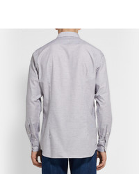 Chemise de ville à rayures verticales grise