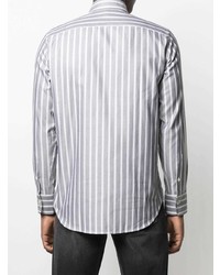 Chemise de ville à rayures verticales grise Canali