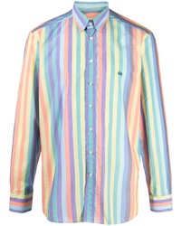 Chemise de ville à rayures verticales multicolore Etro