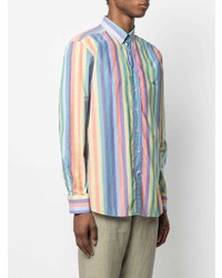 Chemise de ville à rayures verticales multicolore Etro