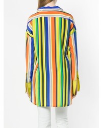 Chemise de ville à rayures verticales multicolore Daniela Pancheri
