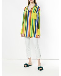 Chemise de ville à rayures verticales multicolore Daniela Pancheri