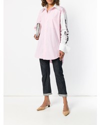 Chemise de ville à rayures verticales rose Matthew Adams Dolan
