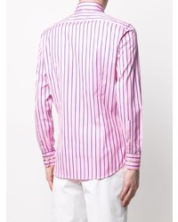 Chemise de ville à rayures verticales rose Etro