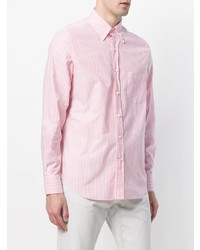 Chemise de ville à rayures verticales rose Loro Piana
