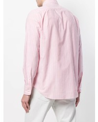 Chemise de ville à rayures verticales rose Loro Piana