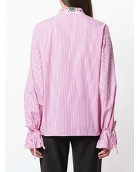 Chemise de ville à rayures verticales rose Vivetta