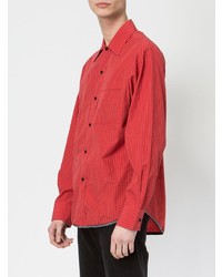 Chemise de ville à rayures verticales rouge Lanvin