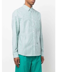 Chemise de ville à rayures verticales vert menthe Isabel Marant