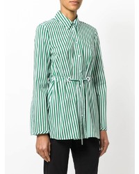 Chemise de ville à rayures verticales vert menthe Luisa Cerano