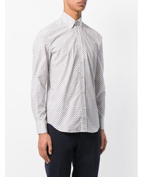 Chemise de ville blanc et rouge et bleu marine Canali