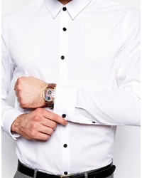 Chemise de ville blanche et noire Asos