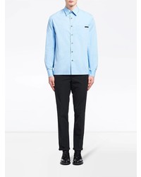 Chemise de ville bleu clair Prada