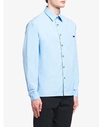 Chemise de ville bleu clair Prada