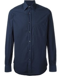 Chemise de ville bleu marine Aspesi