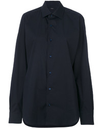 Chemise de ville bleu marine Barba