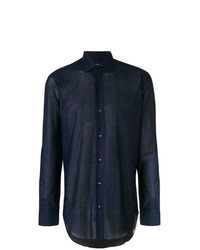 Chemise de ville bleu marine Barba