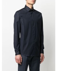 Chemise de ville bleu marine Z Zegna