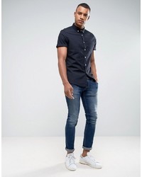 Chemise de ville bleu marine Asos