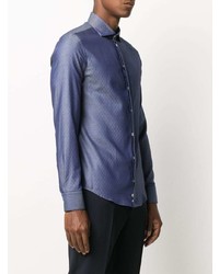 Chemise de ville bleu marine Emporio Armani