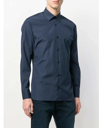 Chemise de ville bleu marine Z Zegna