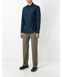 Chemise de ville bleu marine Maison Margiela