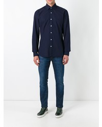 Chemise de ville bleu marine Barba