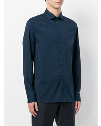 Chemise de ville bleu marine Z Zegna