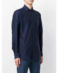 Chemise de ville bleu marine Z Zegna