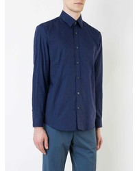 Chemise de ville bleu marine Gieves & Hawkes