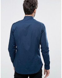 Chemise de ville bleu marine Farah