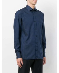 Chemise de ville bleu marine Z Zegna