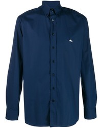 Chemise de ville bleu marine Etro