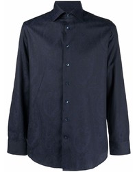 Chemise de ville bleu marine Etro